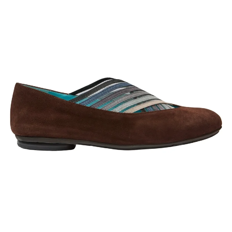 Comfy and cozy women's shoes for loungingThierry Rabotin Women's Gragas Brown Suede/Multi Bands