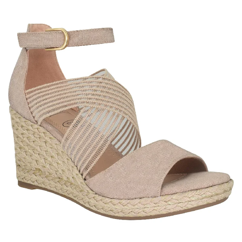 Feminine and romantic women's shoe designsTizane Platform Wedge Stretch Sandal with Memory Foam