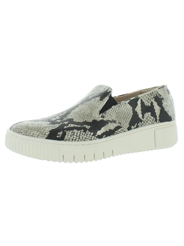 Comfy and casual women's shoes for the weekendTrisha Womens Faux Leather Snake Print Slip-On Sneakers