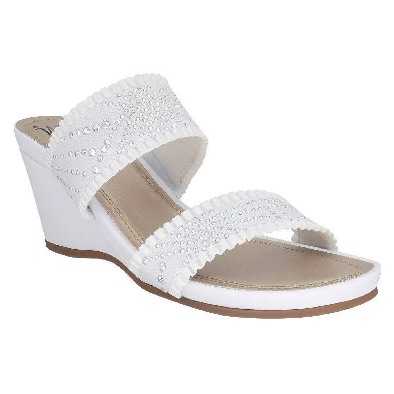 Elegant and sophisticated women's shoes for dinner datesVerbena Stretch Elastic Platform Wedge Sandal with Memory Foam