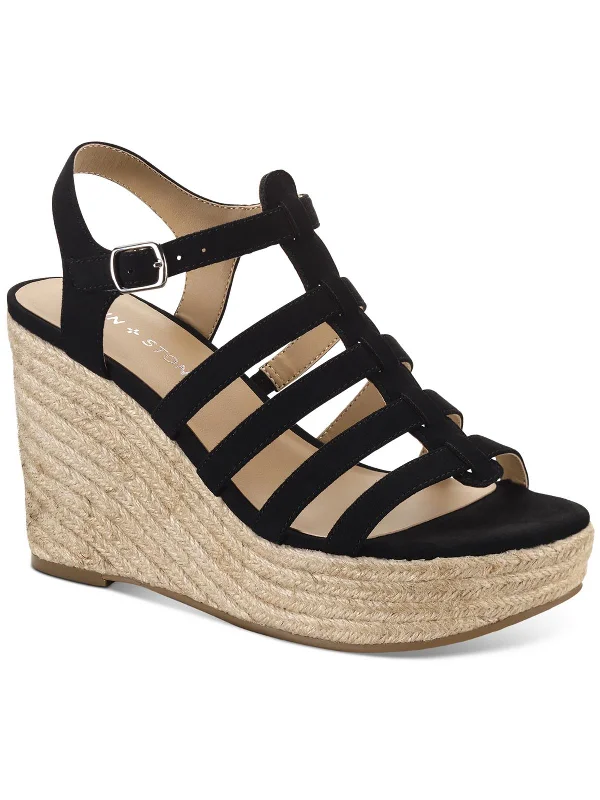 Stylish and elegant women's shoes for weddingsWesleyy   Womens Faux Suede Caged Wedge Sandals