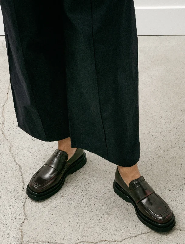 Elegant and sophisticated women's shoes for elegant eveningsDouble Sole Tuck Loafers Brown