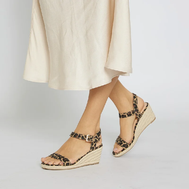 Comfy and cozy women's shoes for loungingAnnie Wedge in Animal Fabric