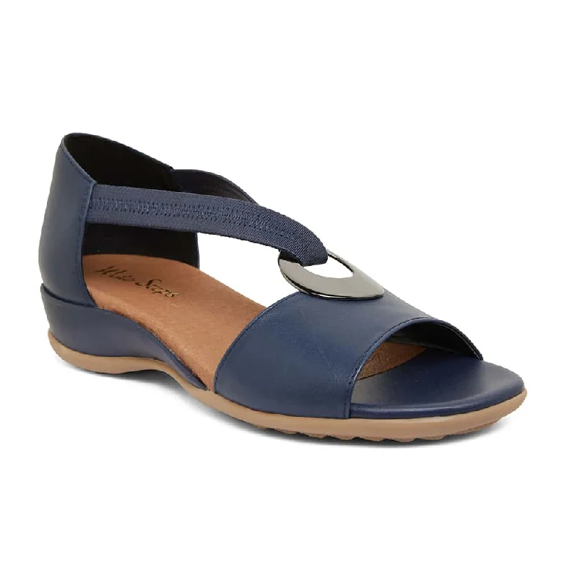Durable and stylish women's shoes for outdoor activitiesCaroline Sandal in Navy Leather