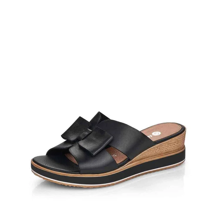 Stunning and glamorous women's shoes for evenings outD6456-00 Black Wedge Slide