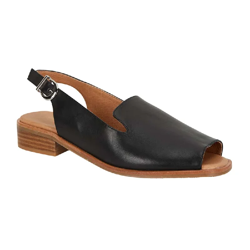 Practical and stylish women's shoes for travelDelaney Sandal in Black Leather