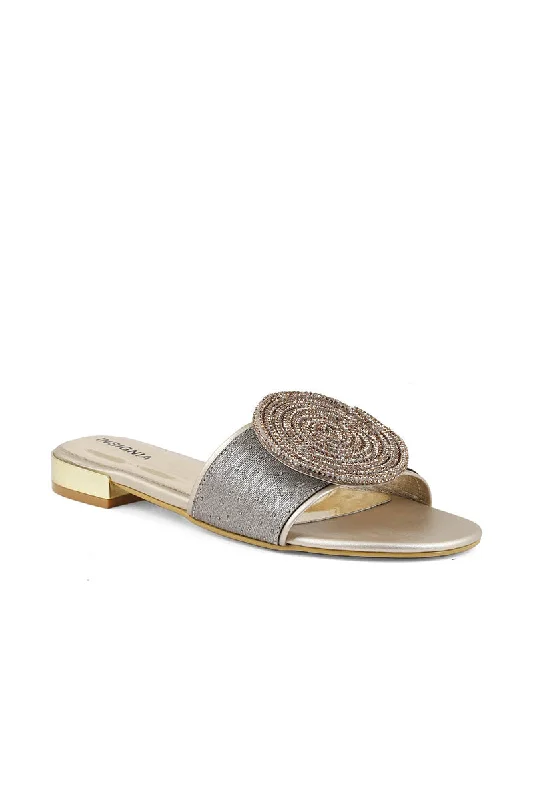 Stylish and elegant women's shoes for weddingsParty Wear Slip On I29265-Golden