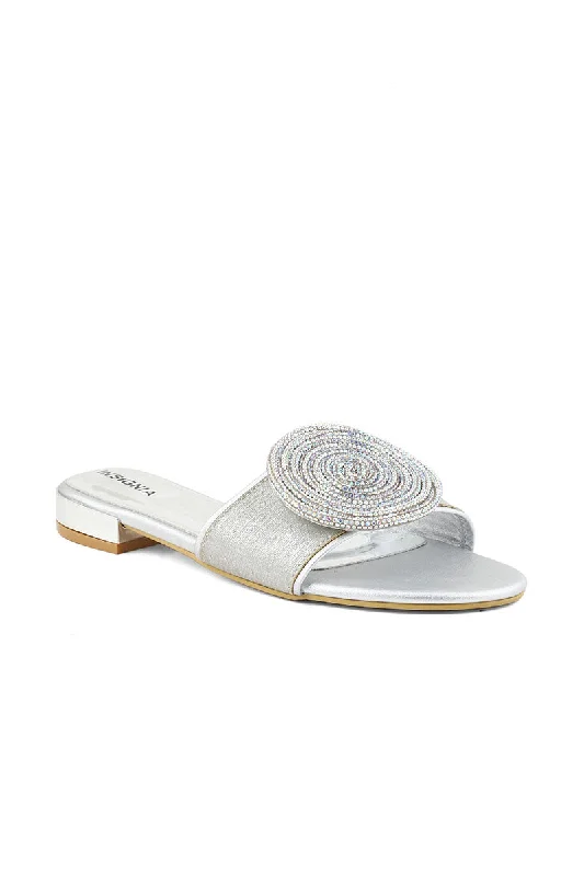 Timeless and elegant women's shoe classicsParty Wear Slip On I29265-Silver