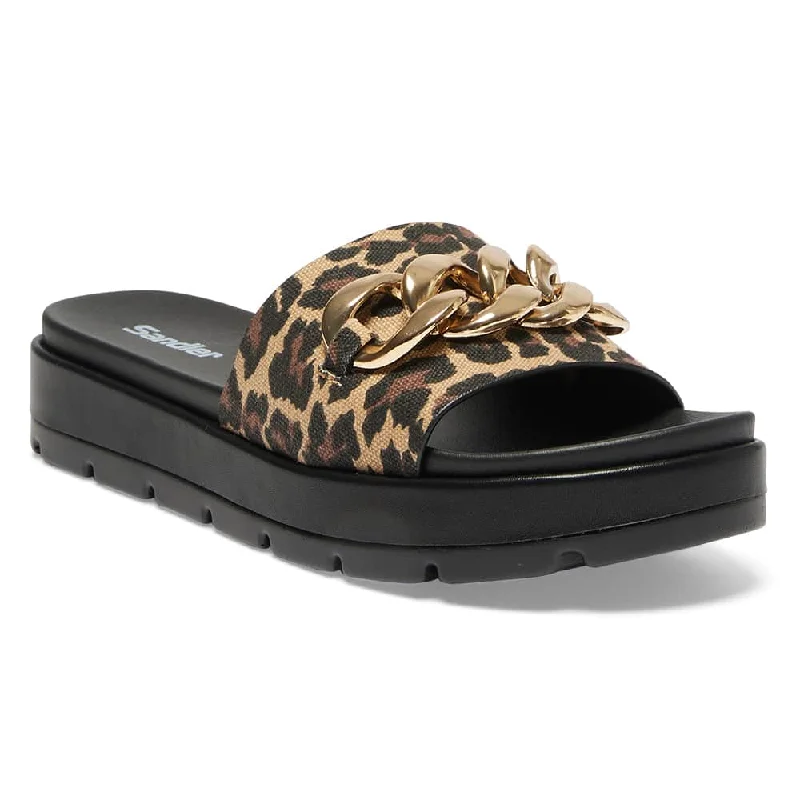 Chic and stylish women's shoes for summerFiona Slide in Animal Fabric