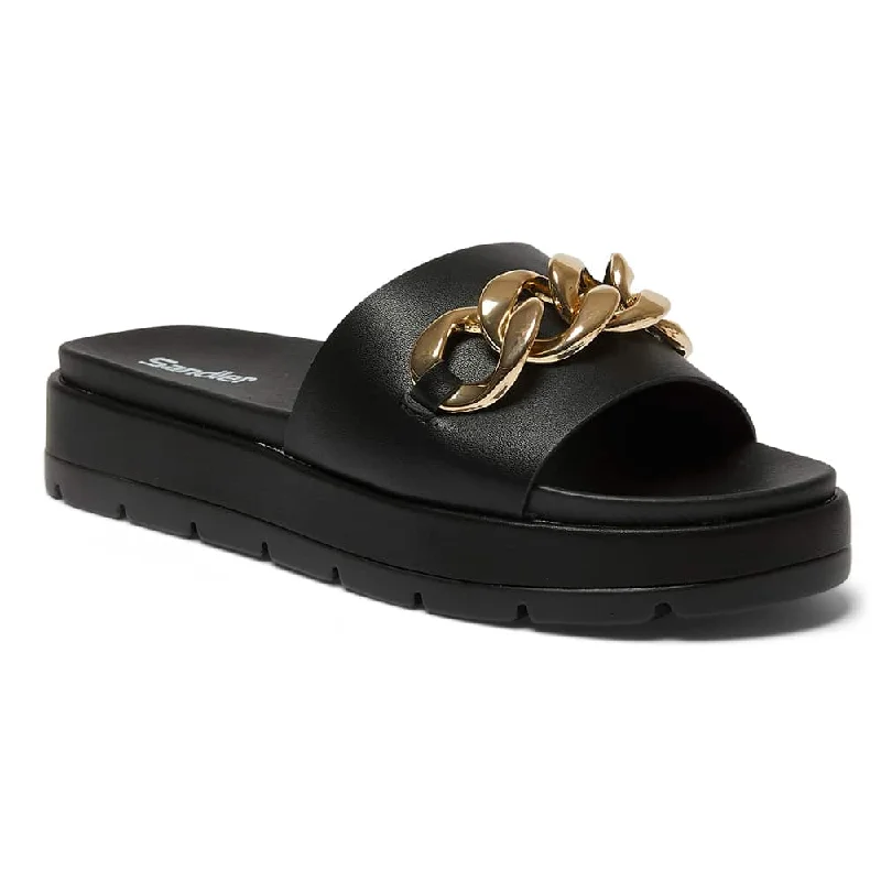 Classic and timeless women's footwear choicesFiona Slide in Black Smooth