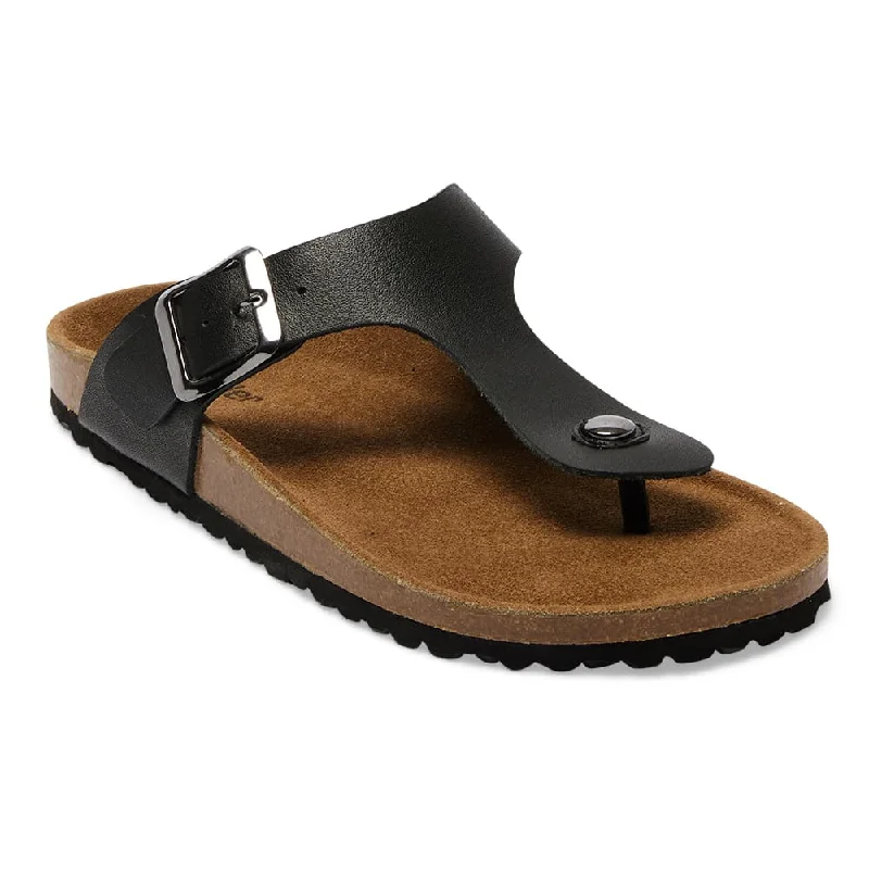 Warm and cozy women's shoes for winterFresno Sandal in Black Leather