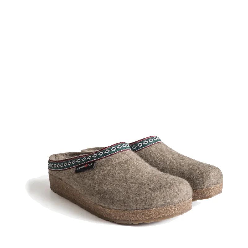 Comfy and stylish women's shoes for everyday eleganceHaflinger Women's GZ Wool Clog in Earth Taupe