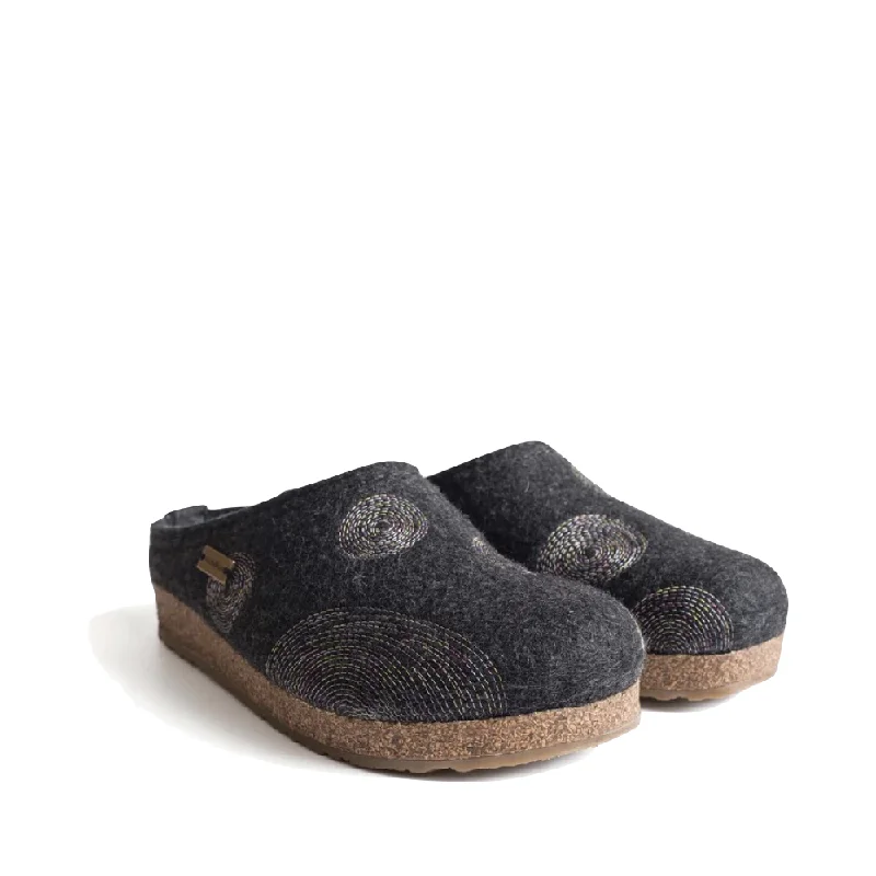 Versatile and stylish women's shoes for city walksHaflinger Women's Spirit Wool Clog in Charcoal