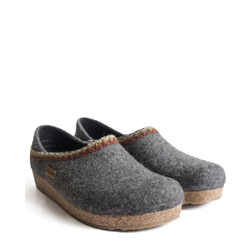 Bold and colorful women's shoes for making a statementHaflinger Zigzag Closed Heel Wool Clog in Grey