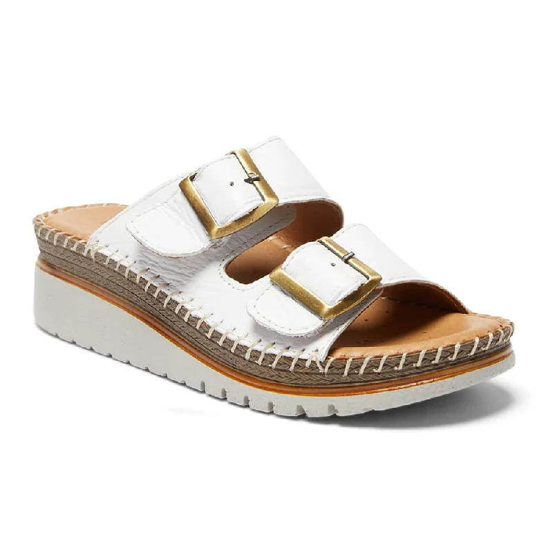 Comfortable yet fashionable women's shoesHutch Sandal in White Leather