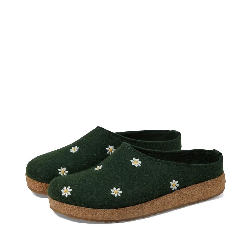 Elegant and refined women's shoe designsHaflinger Women's Margherita Daisies Wool Clog in Green