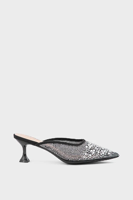Comfy casual women's shoes for everyday wearParty Wear Mule IP8504-Black