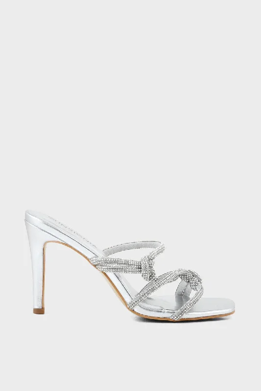 Elegant and sophisticated women's shoes for elegant eveningsParty Wear Slip On IP0028-Silver