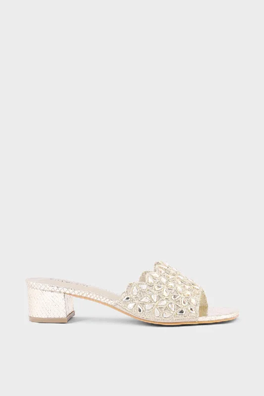 Elegant and sophisticated women's shoes for red carpet eventsParty Wear Slip On IP0035-Golden