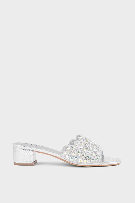 Stylish and supportive women's shoes for high archesParty Wear Slip On IP0035-Silver