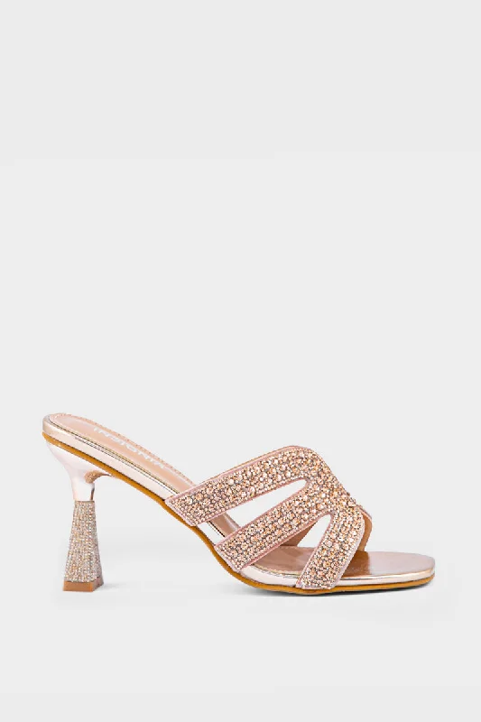 Chic and stylish women's shoes for cocktail partiesParty Wear Slip On IP0039-Golden