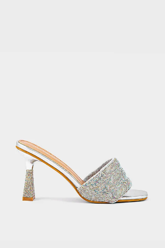 Flattering and figure-hugging women's footwearParty Wear Slip On IP0040-Silver