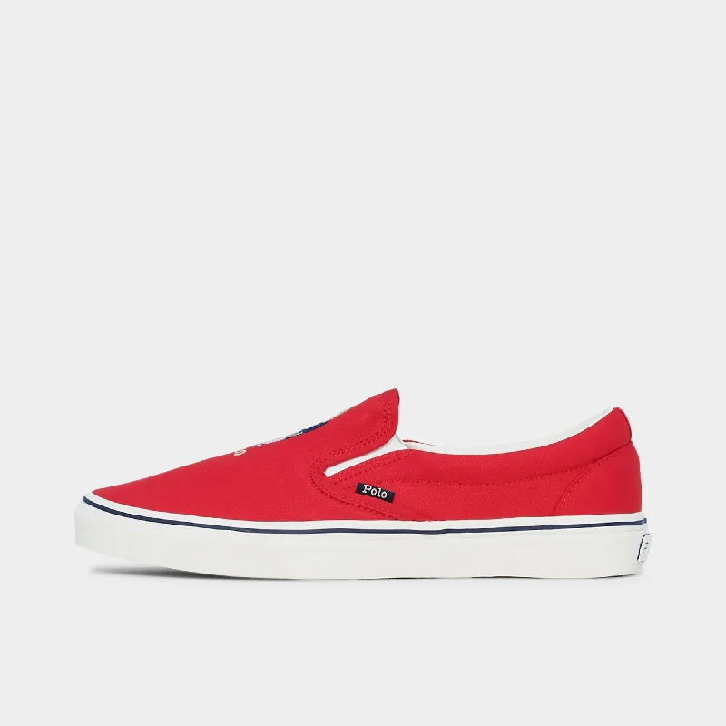 Chic and stylish women's shoes for cocktail partiesRalph Lauren Keaton Slip White / RL 2000 Red Bear