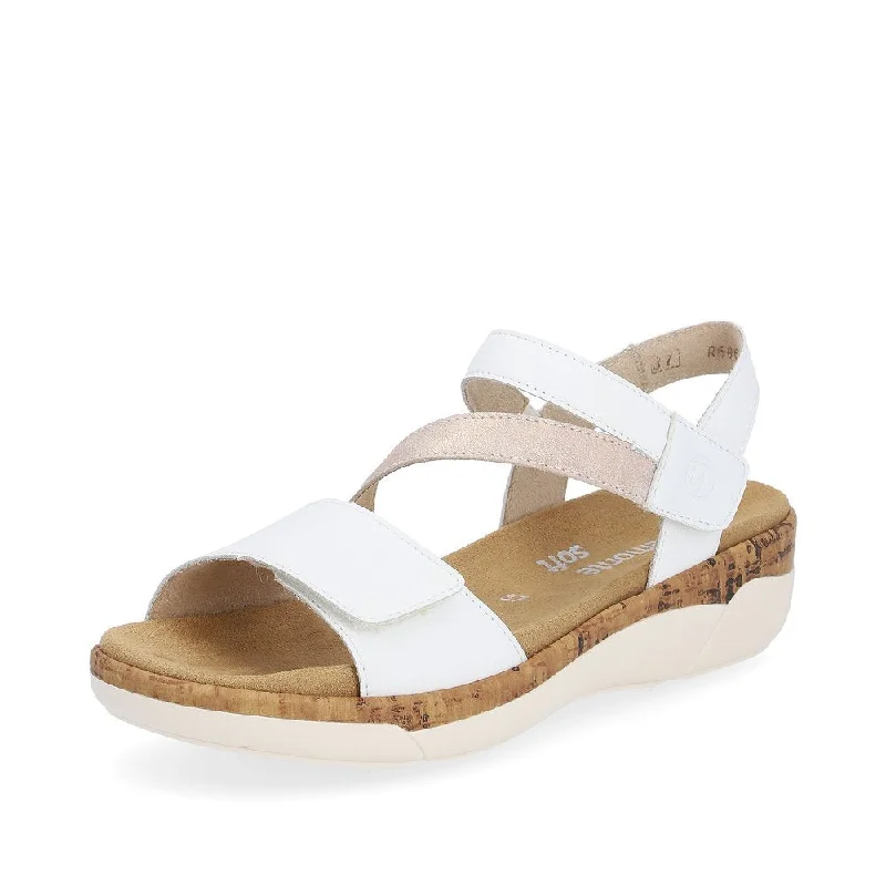 Elegant and sophisticated women's shoes for red carpet eventsR6860-80 Velcro Z-Strap White/Rose Gold