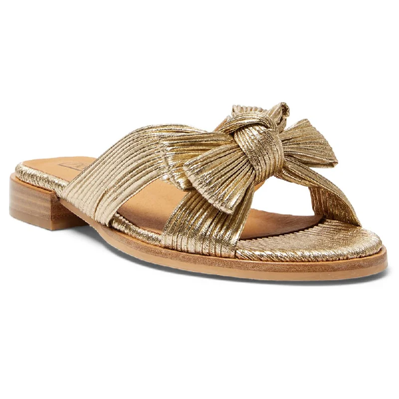 Classy and elegant women's shoes for formal eventsRhapsody Flat in Gold Pleat