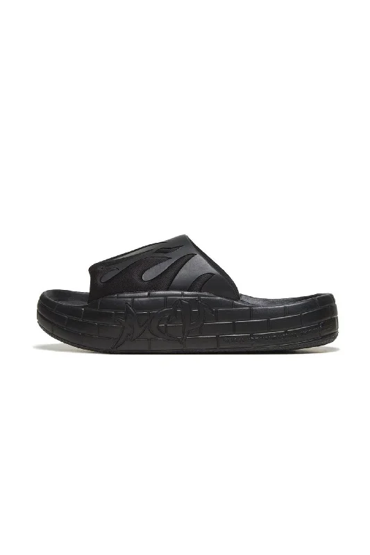 Stylish and supportive women's shoes for plantar fasciitisNYU SLIDE BLACK