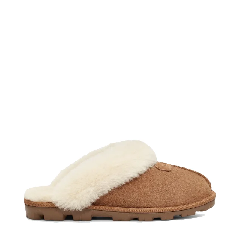 Feminine and dainty women's shoe designsUGG Women's Coquette Sheepskin Slide Slipper in Chestnut