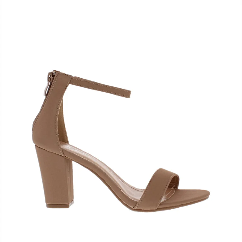 Comfy and stylish women's shoes for everyday eleganceAnkle Strap Mid Chunky Heel (TAN)