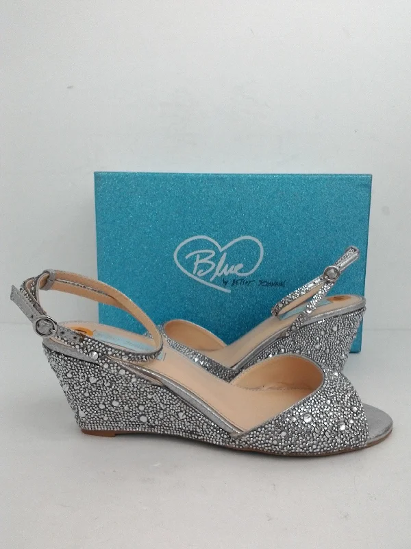 Luxurious and comfortable women's shoe options for special occasionsBlue by Betsey Johnson Women's Elora Silver Wedge Size 10 M