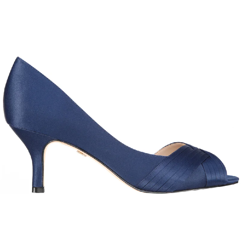 Stylish and supportive women's shoes for plantar fasciitisContesa Metallic Peep Toe Evening Pumps