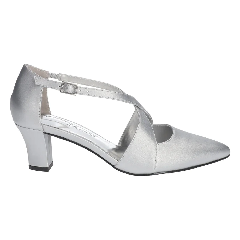Stylish and supportive women's shoes for high archesElegance Metallic Wedding Block Heel Pumps