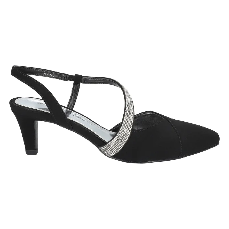 Chic and stylish women's shoes for fashion weekEmerald Rhinestone Pointed Toe Slingback Pumps