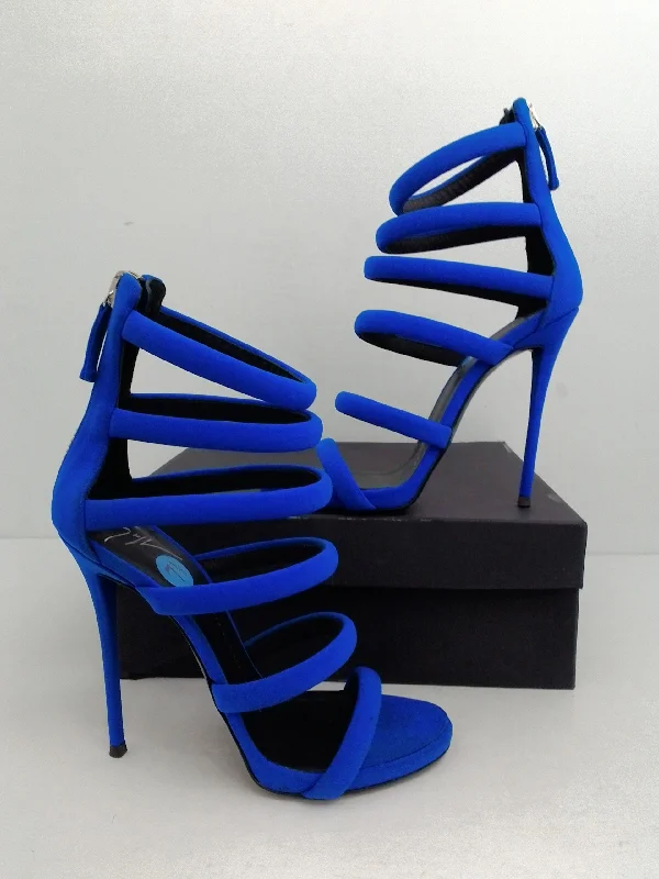 Elegant and classic women's shoes for prom nightGiuseppe Zanotti Women's Cina Neon Blue Heeled Sandal Size 37.5