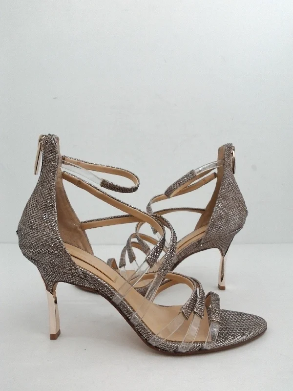 Elegantly stylish women's shoesImagine Women's Roselle Champagne/Clear Heeled Sandal Size 7.5 M