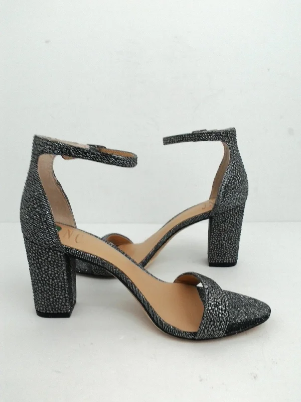 Chic and stylish women's shoes that complement every outfit and occasioINC International Concepts Women's Block Heel Sandal, Dark Silver Size 8.5 M