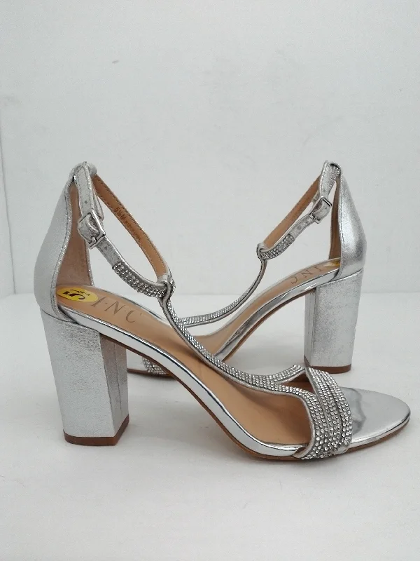 Practical and functional women's footwear solutionsINC International Concepts Women's Keyla Silver Heeled Sandal Size 5.5 M