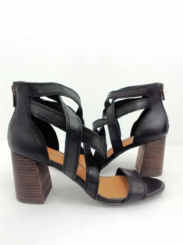 Durable and reliable women's shoesLucky Brand Vyrah Strappy Leather Heeled Sandals Size 9 M