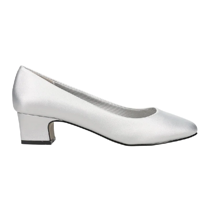 Comfy and stylish women's shoes for everyday comfortPrim Metallic Round Toe Block Heel Pumps