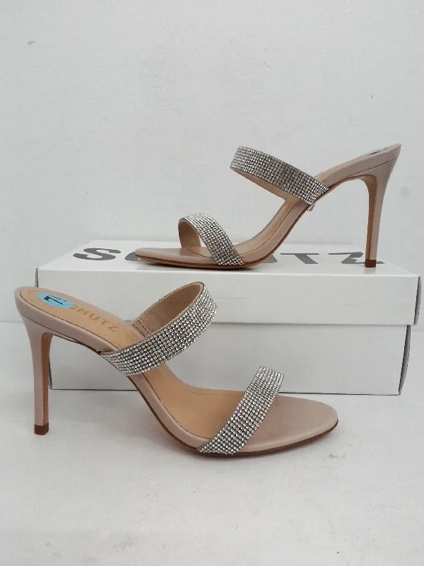 Stunning and eye-catching women's footwearSchutz Women's Beatriz Mule Metallic Malha Crystal Size 7.5 B