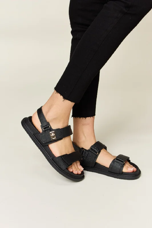 Versatile and stylish women's shoes for everyday chicWILD DIVA Velcro Double Strap Slingback Sandals